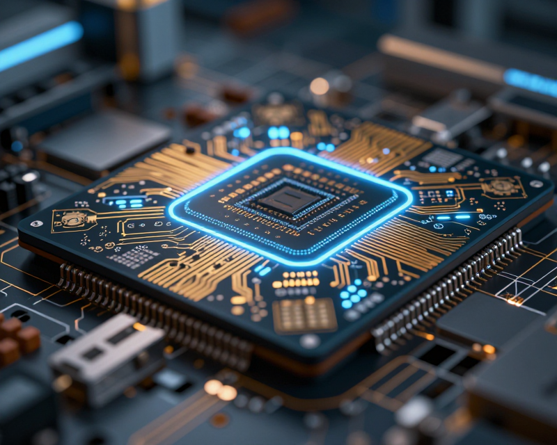 Futuristic AI Semiconductor Glow
