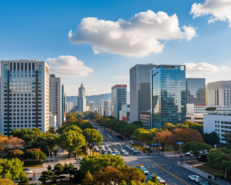 Serene Autumn Morning in Seoul