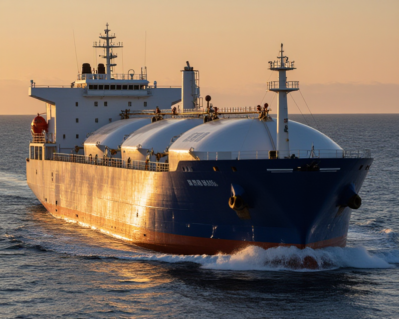 Cinematic LNG Carrier at Sea
